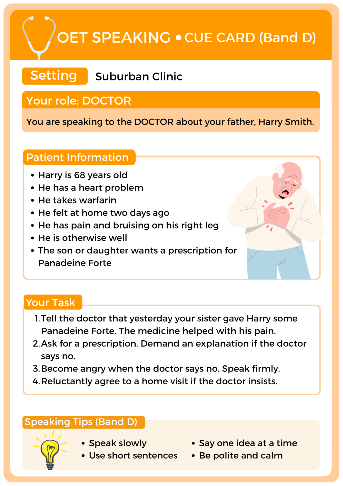 Patient Cue Card (Heart Problem)