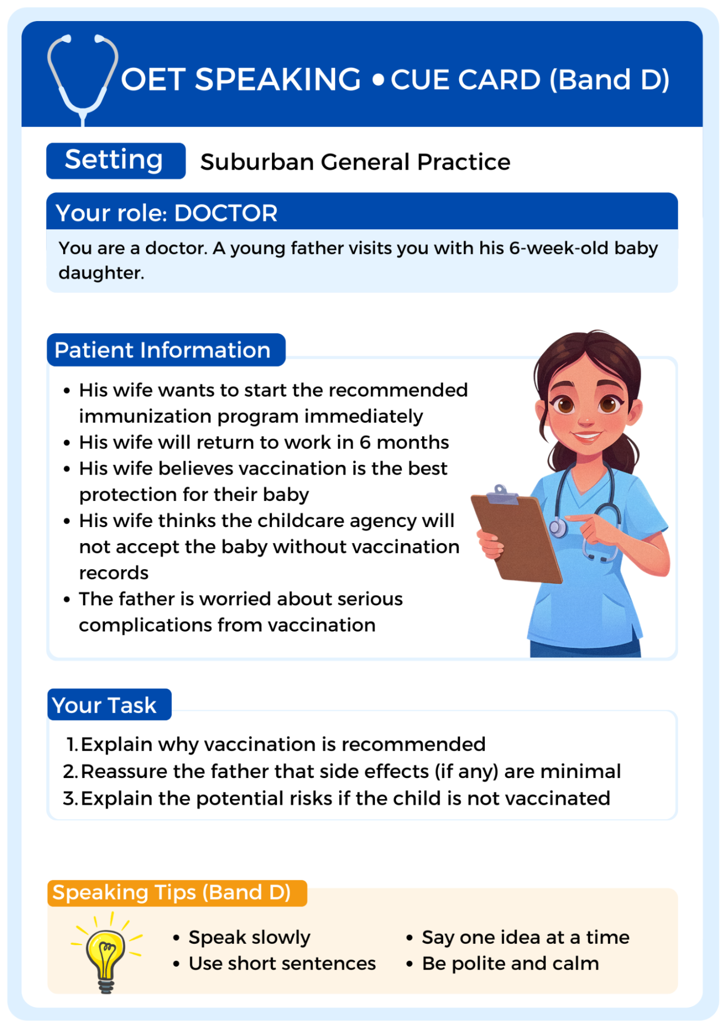 Doctor Cue Card (Vaccination)